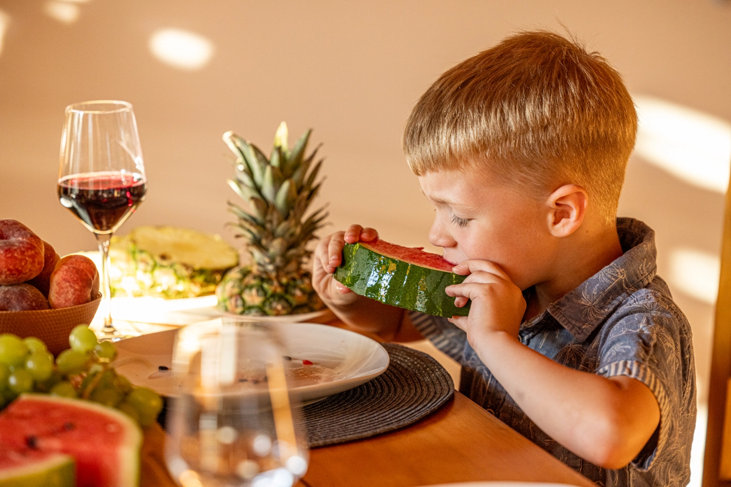 Ferienhaus mit Sauna in Krakow am See, Ferienhaus mit Sauna in Krakow am See, Krafft-Holiday Vermietung Ferienwohnung RostockOffener-Flur-Essbereich